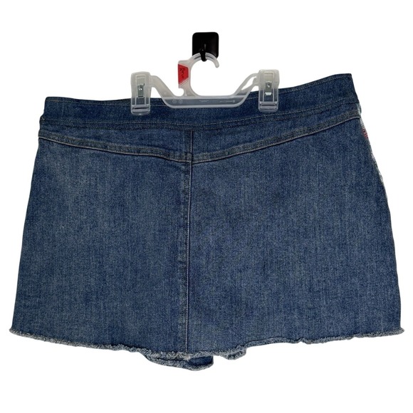 Ramy Brook Denim Wrap Skirt Flap Aztec Woven Panel Boho Sz 10 Bohemian western - Picture 4 of 9